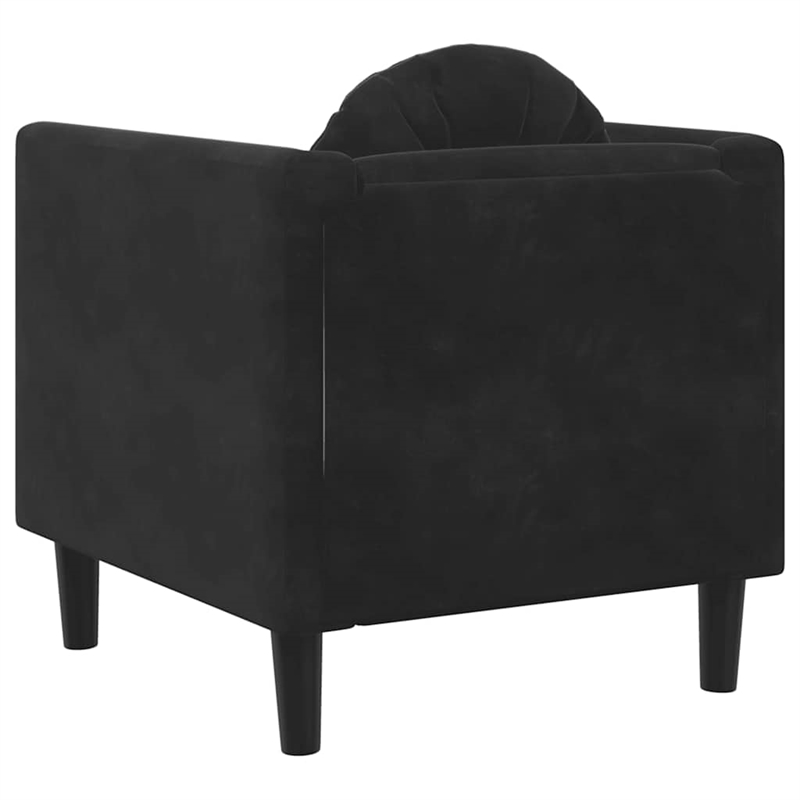 Vidaxl Single Sofa Chair in Black Polyester Velvet