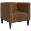 Vidaxl Chesterfield Single Sofa Chair in Brown Faux Suede Leather