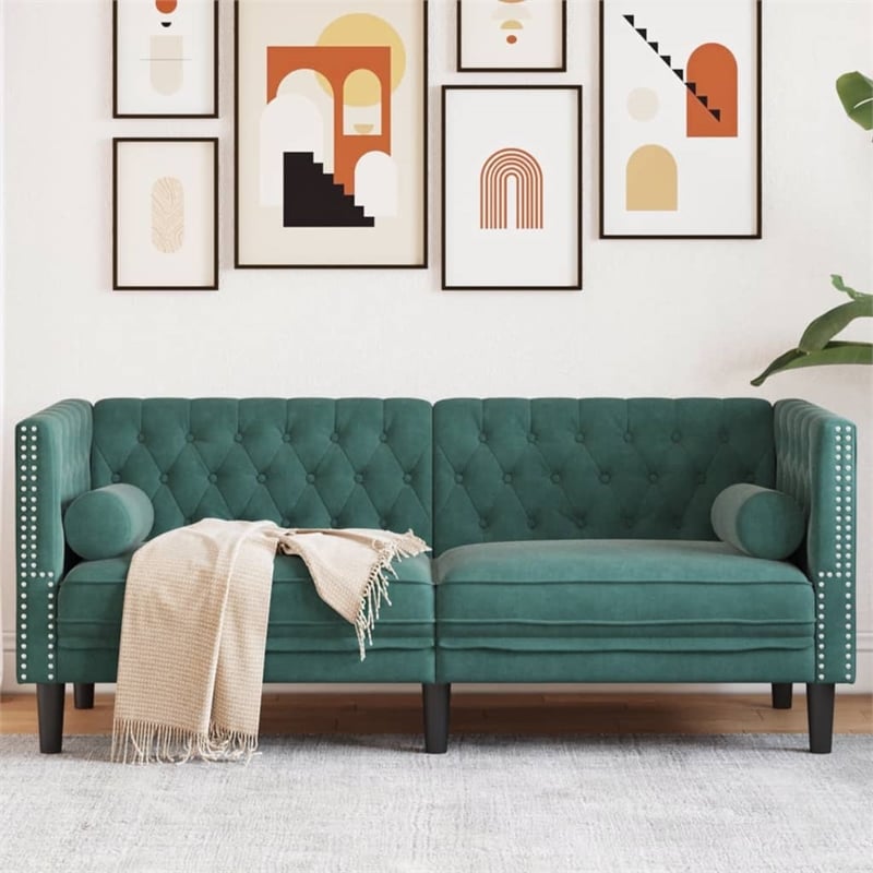 Vidaxl Chesterfield Sofa in Dark Green