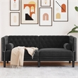 Vidaxl Chesterfield Sofa in Black Polyester Velvet