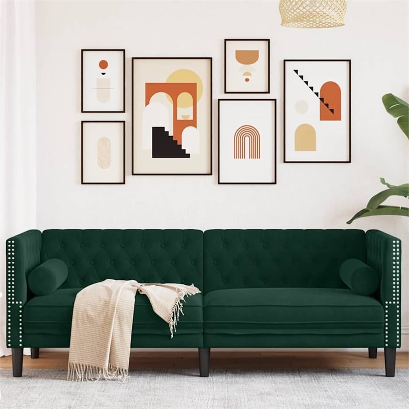 Vidaxl Chesterfield Sofa in Dark Green