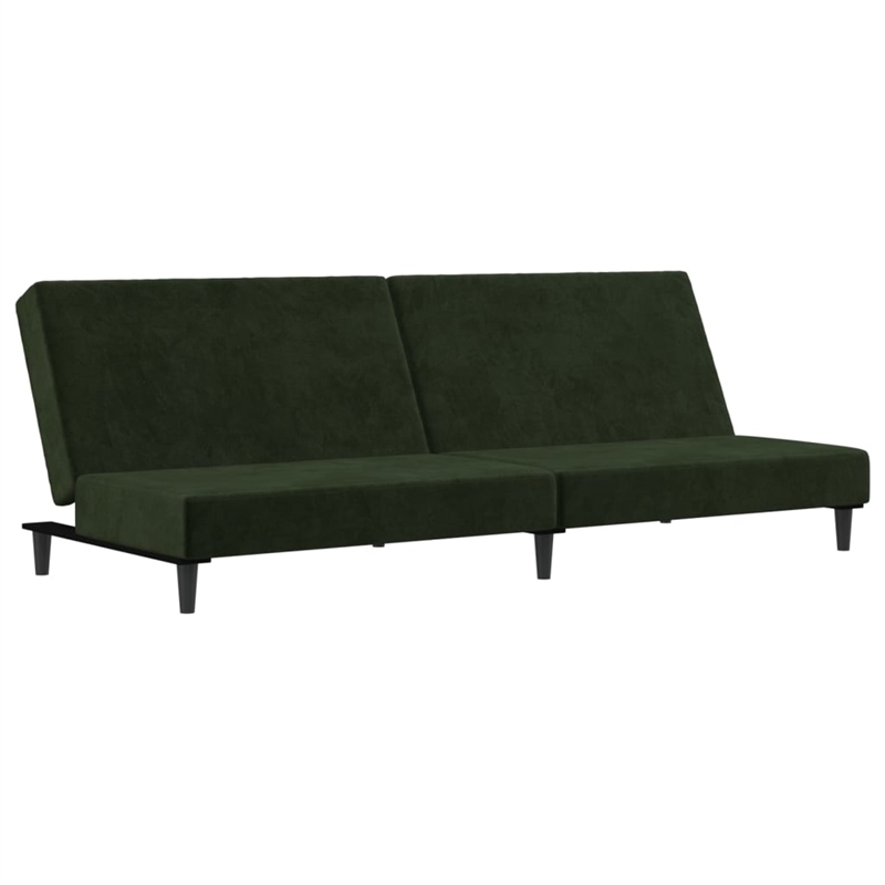 Vidaxl Sofa Bed in Dark Green Polyester Velvet