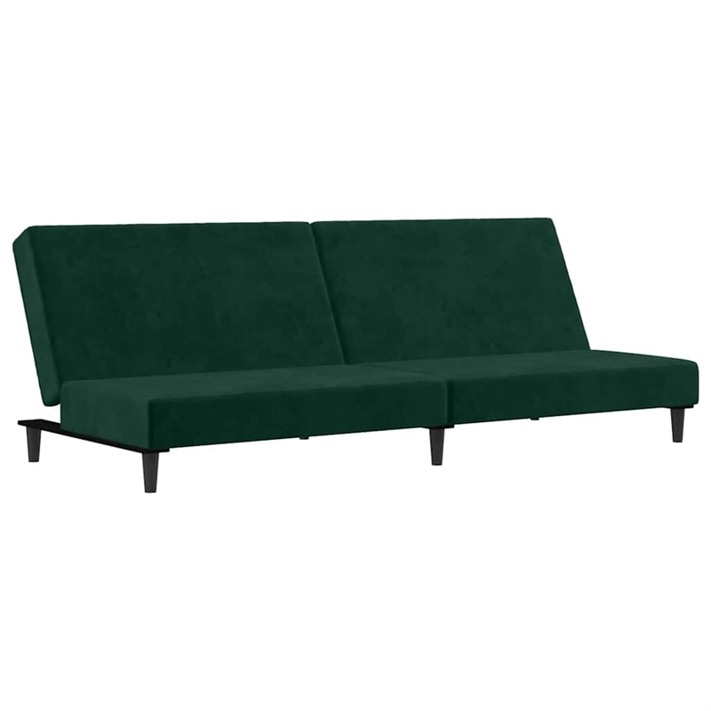 Vidaxl Sofa Bed in Dark Green Polyester Velvet