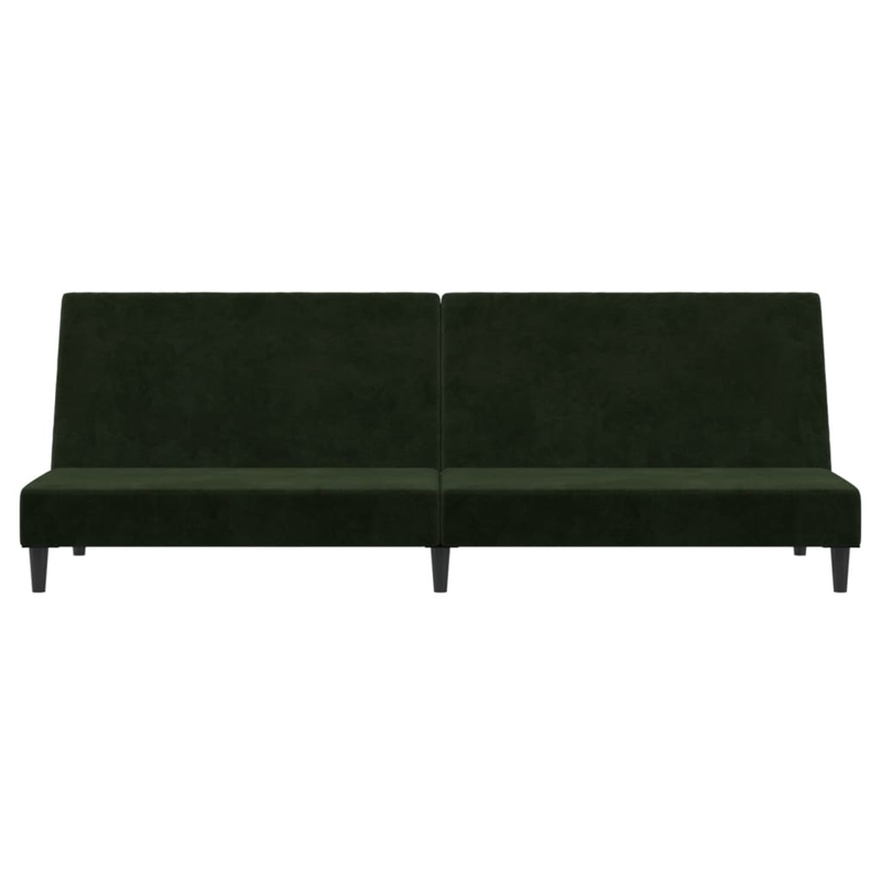 Vidaxl Sofa Bed in Dark Green Polyester Velvet