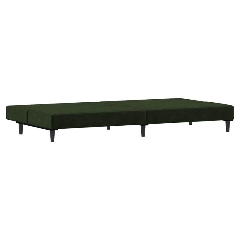 Vidaxl Sofa Bed in Dark Green Polyester Velvet