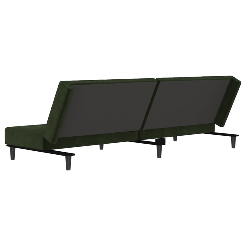 Vidaxl Sofa Bed in Dark Green Polyester Velvet