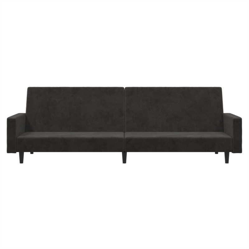 Vidaxl 2-Seater Sofa Bed in Dark Grey Polyester Velvet