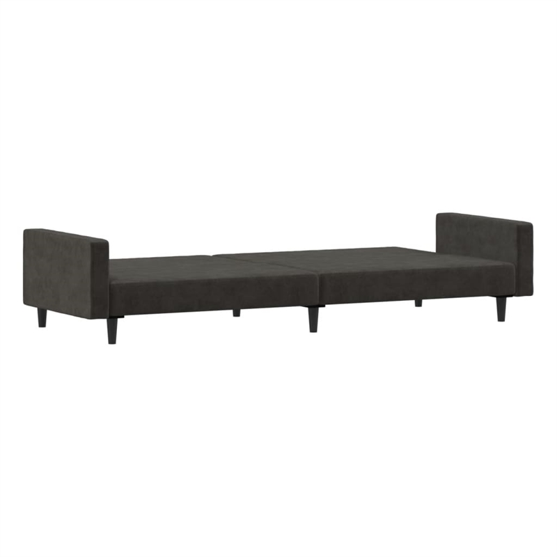 Vidaxl 2-Seater Sofa Bed in Dark Grey Polyester Velvet