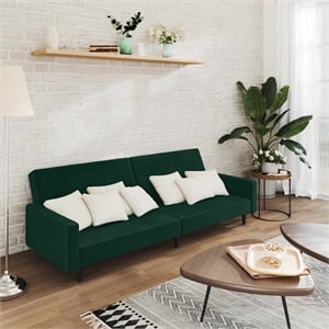 Vidaxl Standard Sofa Bed in Dark Green Velvet