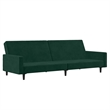 Vidaxl Standard Sofa Bed in Dark Green Velvet