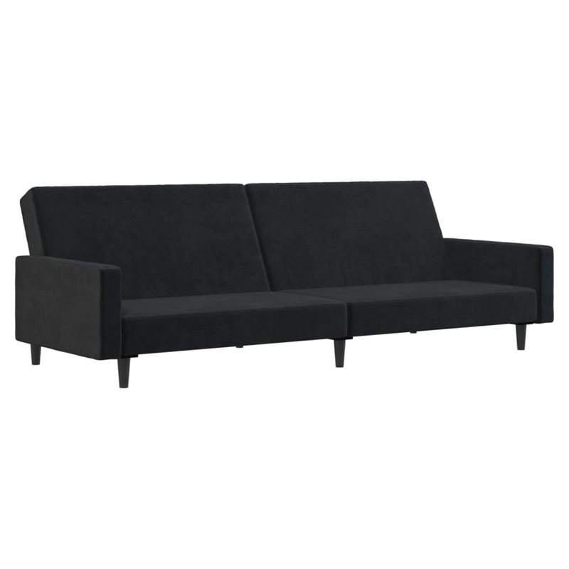 Vidaxl Medium Sofa Bed in Black Polyester Velvet