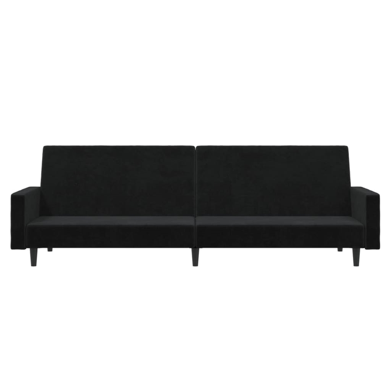Vidaxl Medium Sofa Bed in Black Polyester Velvet