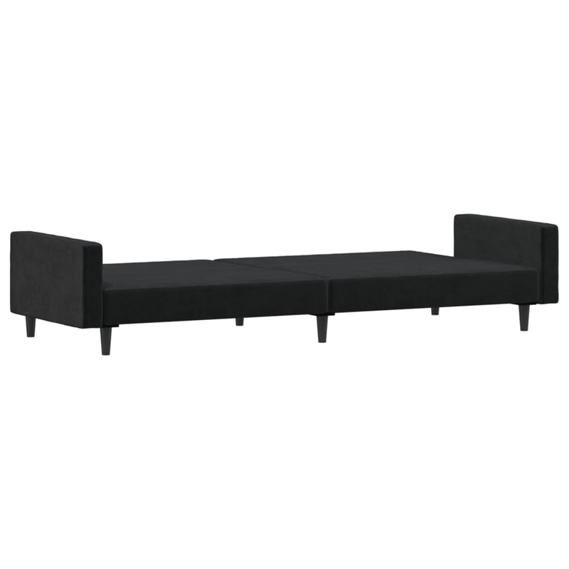 Vidaxl Medium Sofa Bed in Black Polyester Velvet