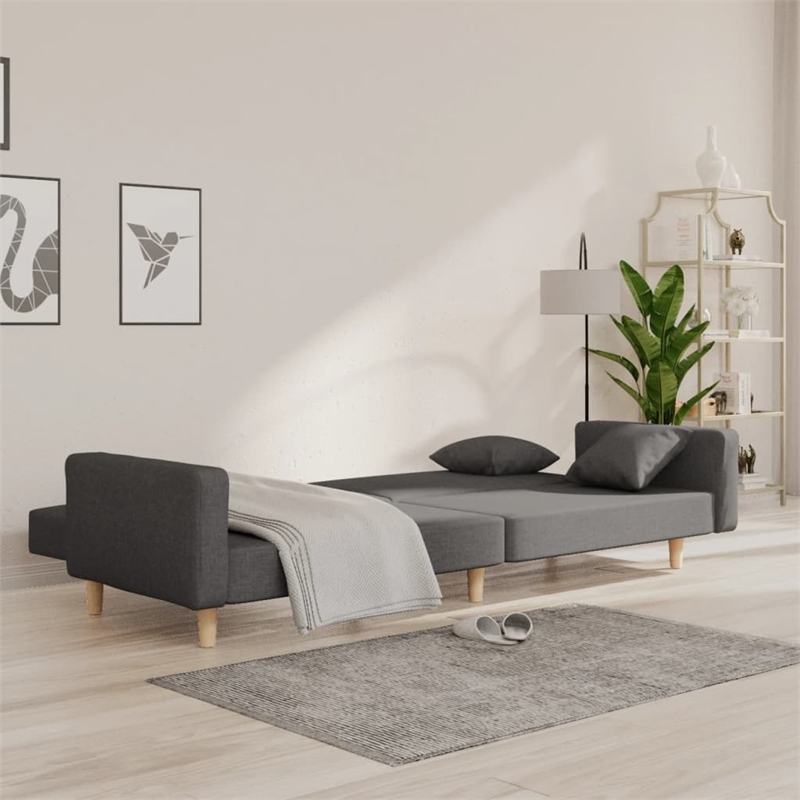 Vidaxl Sofa Bed in Dark Grey Fabric Polyester