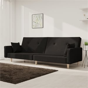 Vidaxl 2-Seater Size Sofa Bed in Black Fabric