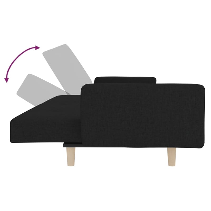 Vidaxl 2-Seater Size Sofa Bed in Black Fabric