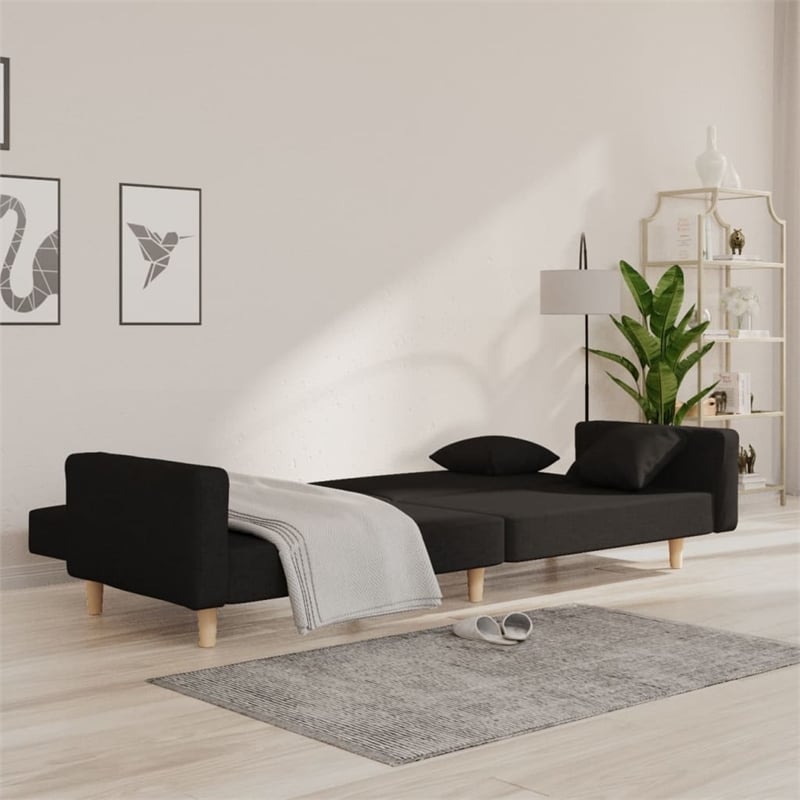 Vidaxl 2-Seater Size Sofa Bed in Black Fabric