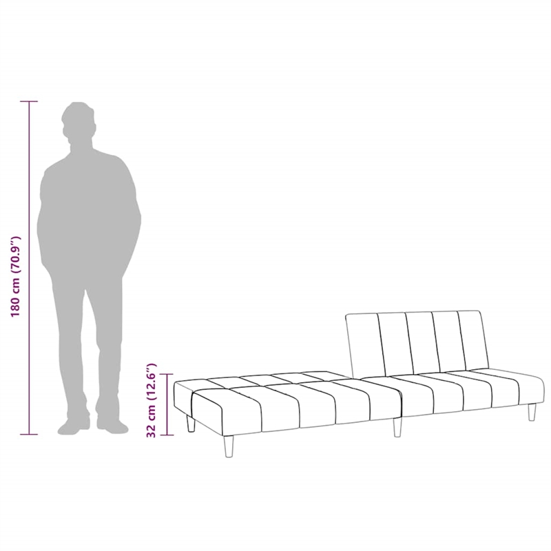 Vidaxl Medium Sofa Bed in Blue Polyester Velvet