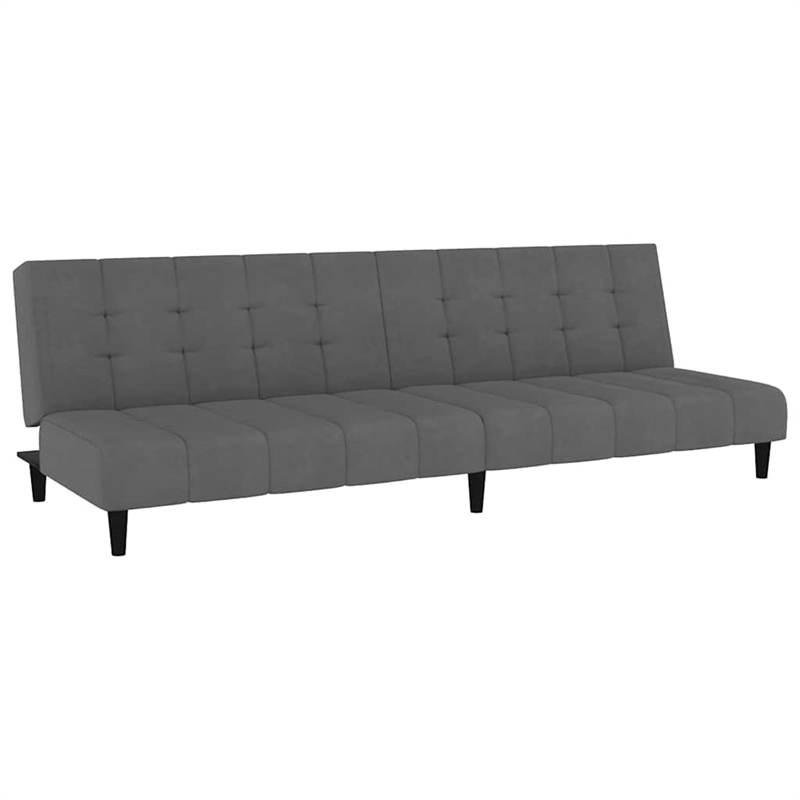 Vidaxl Sofa Bed in Dark Grey Polyester Velvet
