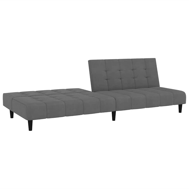 Vidaxl Sofa Bed in Dark Grey Polyester Velvet
