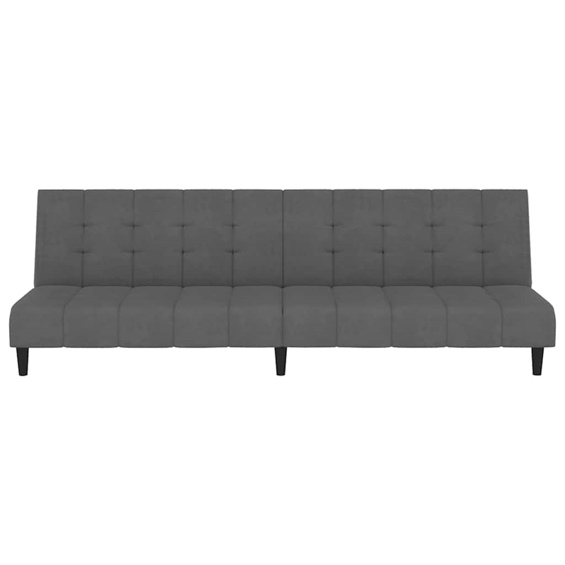 Vidaxl Sofa Bed in Dark Grey Polyester Velvet