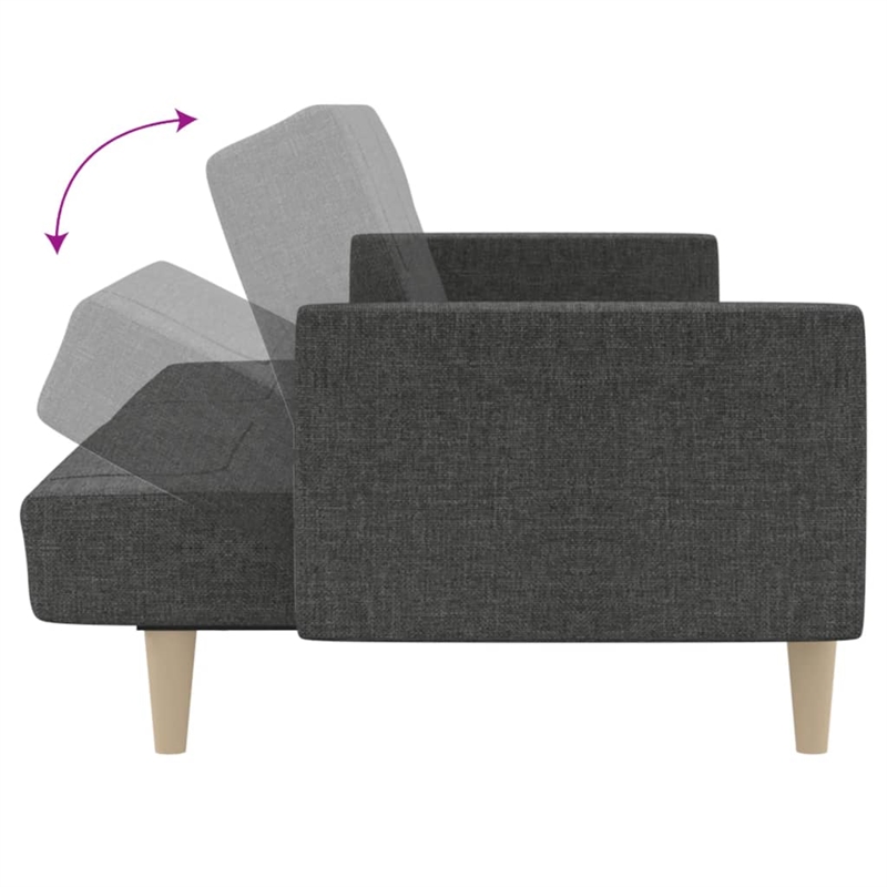 Vidaxl 2-Seater Sofa Bed in Dark Grey Fabric