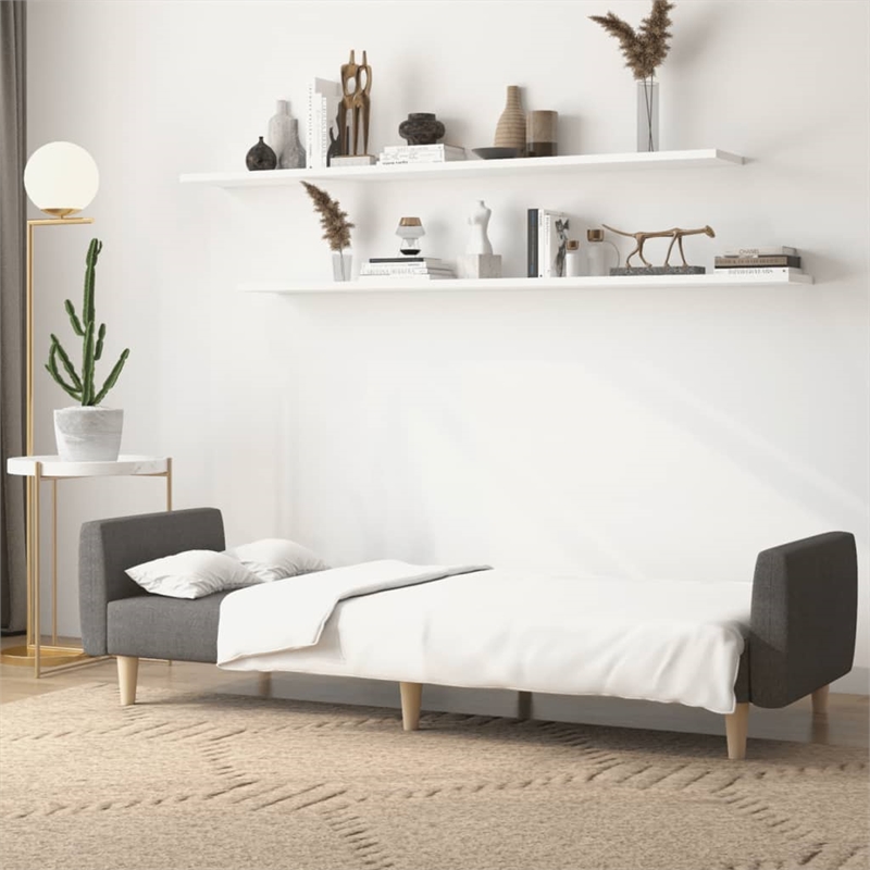 Vidaxl 2-Seater Sofa Bed in Dark Grey Fabric