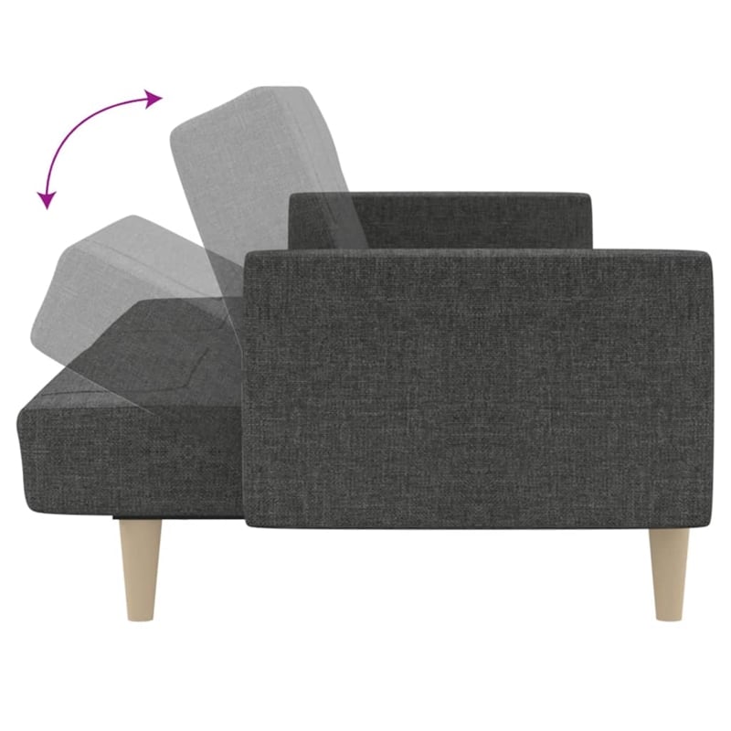 Vidaxl 2-Seater Sofa Bed in Dark Grey Fabric
