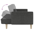 Vidaxl 2-Seater Sofa Bed in Dark Grey Fabric
