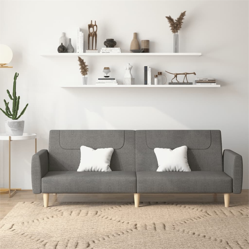 Vidaxl 2-Seater Sofa Bed in Dark Grey Fabric