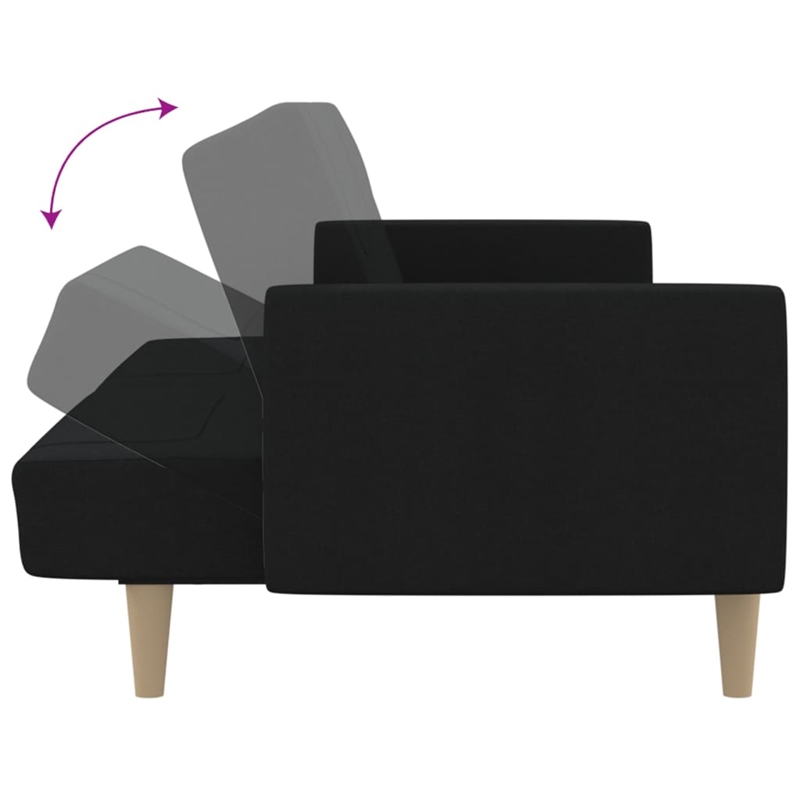 Vidaxl Sofa Bed in Black Fabric