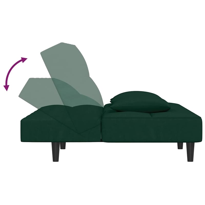 Vidaxl 2-Seater Sofa Bed in Dark Green Velvet