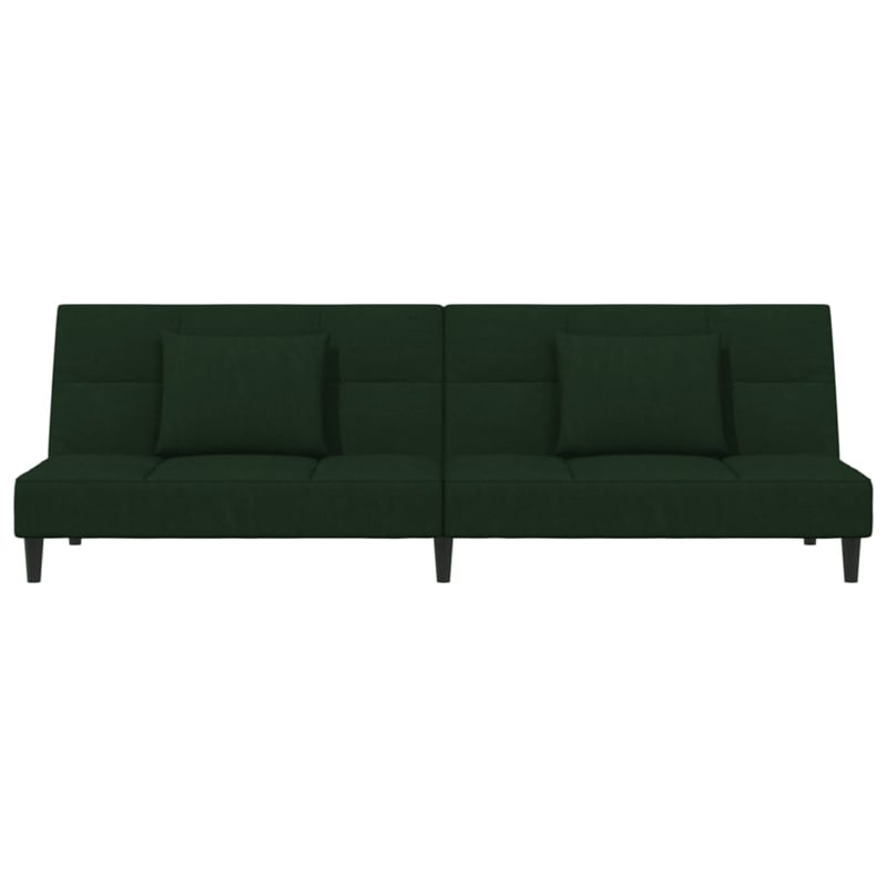 Vidaxl 2-Seater Sofa Bed in Dark Green Velvet