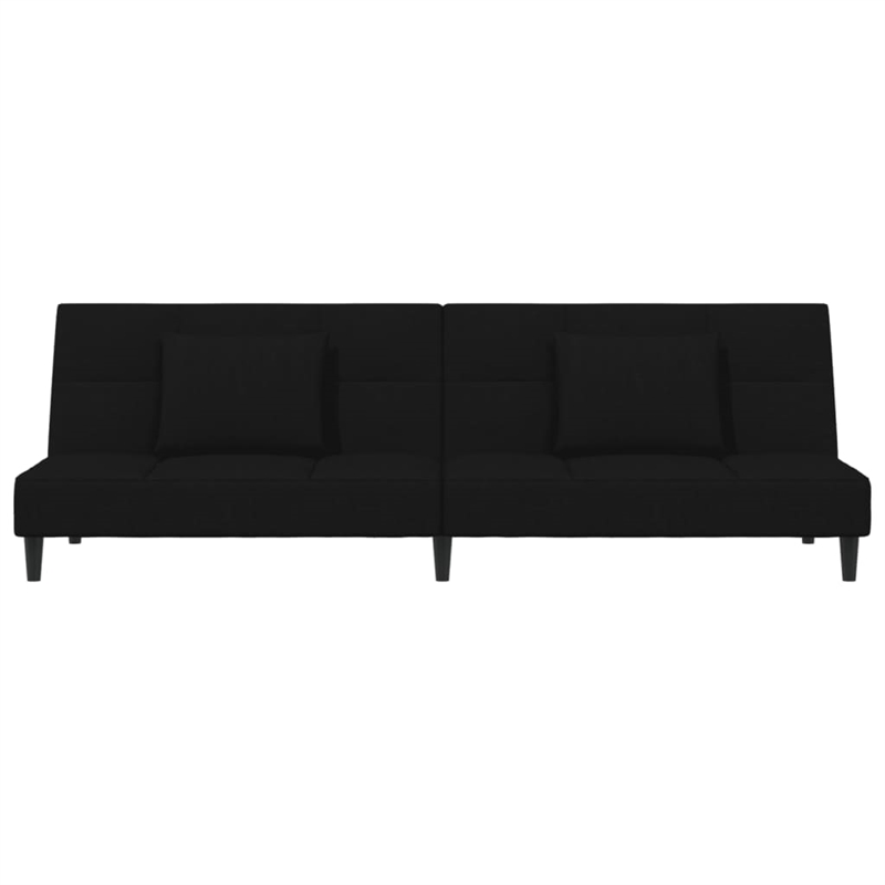 Vidaxl 2-Seater Sofa Bed in Black Polyester Velvet