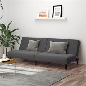 Vidaxl 2-Seater Convertible Sofa Bed in Dark Grey Velvet