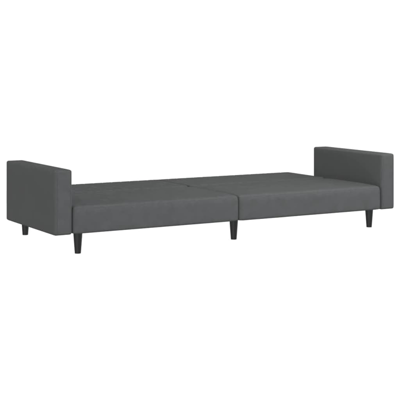 Vidaxl Sofa Bed in Dark Grey Polyester Velvet
