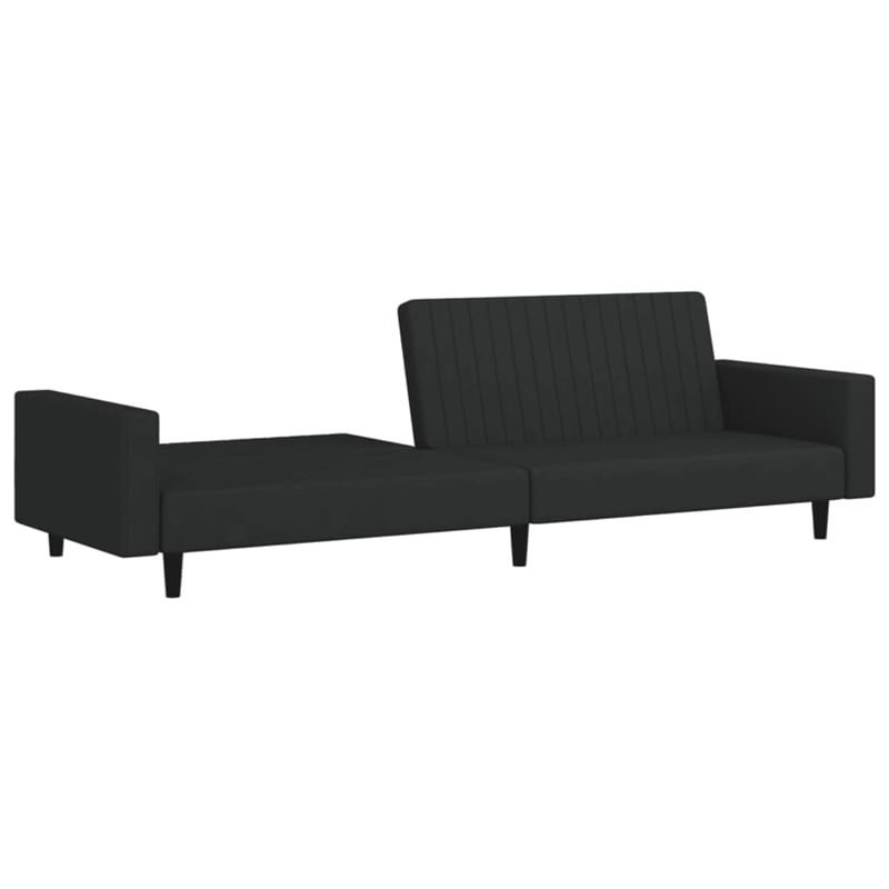 Vidaxl 2-Seater Sofa Bed in Black Polyester Velvet