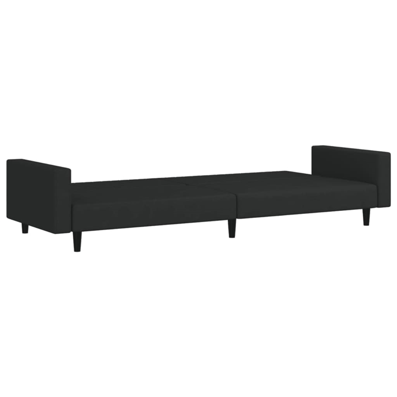 Vidaxl 2-Seater Sofa Bed in Black Polyester Velvet
