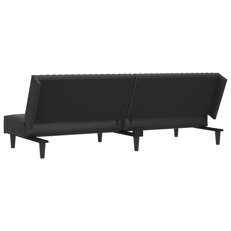 Vidaxl 2-Seater Sofa Bed in Black Faux Leather