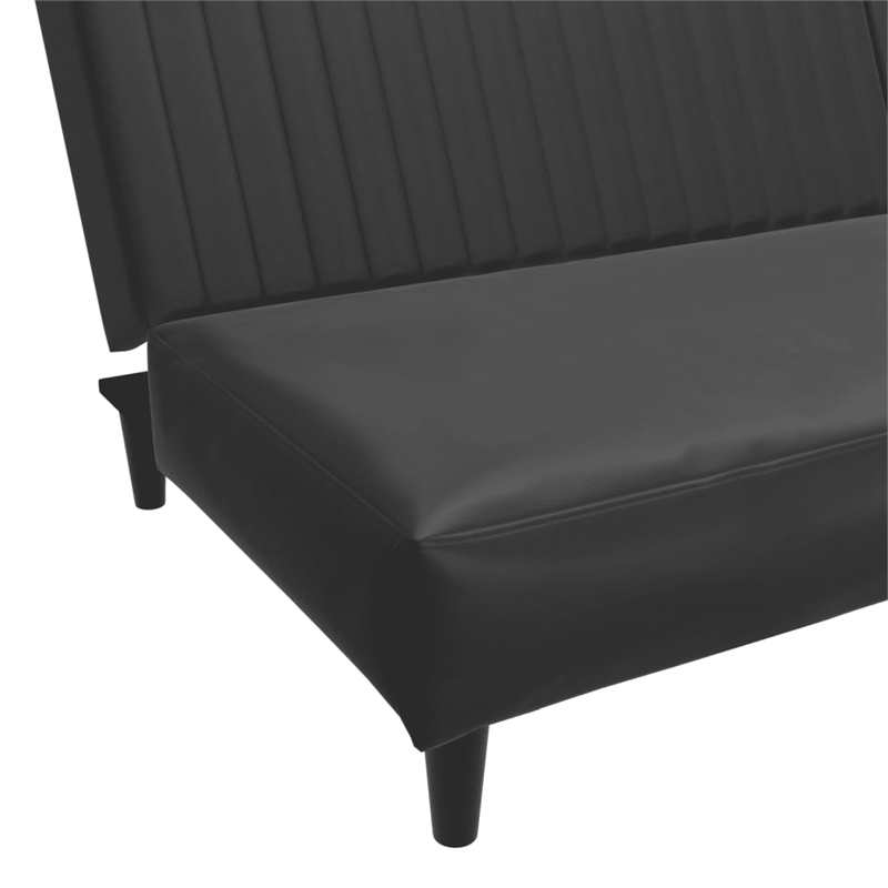 Vidaxl 2-Seater Sofa Bed in Black Faux Leather