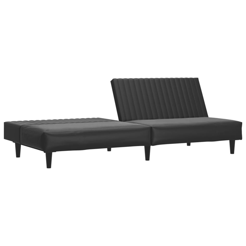 Vidaxl 2-Seater Sofa Bed in Black Faux Leather