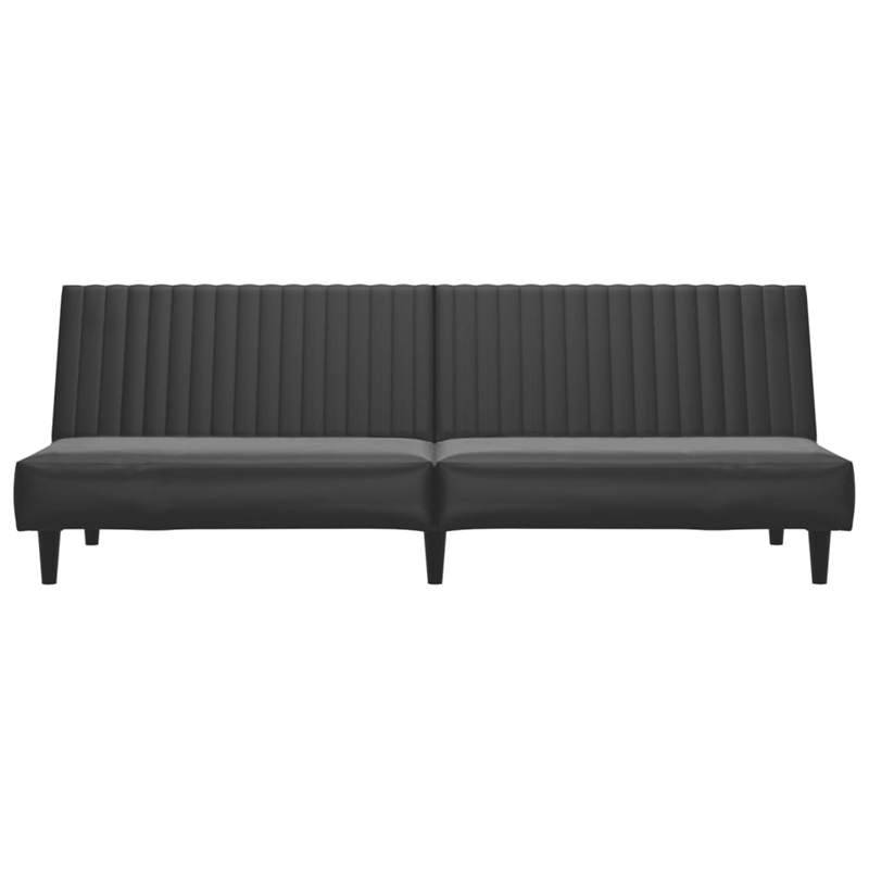 Vidaxl 2-Seater Sofa Bed in Black Faux Leather