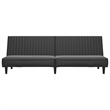 Vidaxl 2-Seater Sofa Bed in Black Faux Leather