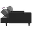 Vidaxl 2-Seater Sofa Bed in Black Faux Leather
