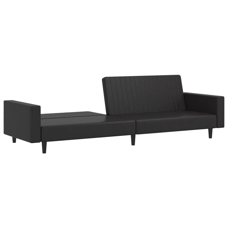 Vidaxl 2-Seater Sofa Bed in Black Faux Leather