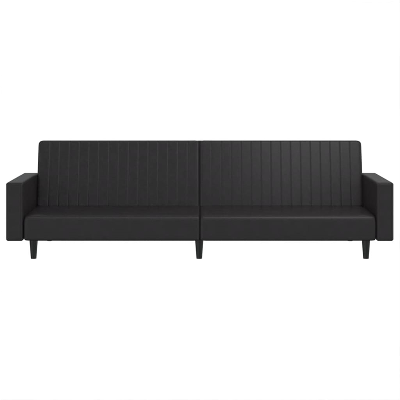 Vidaxl 2-Seater Sofa Bed in Black Faux Leather