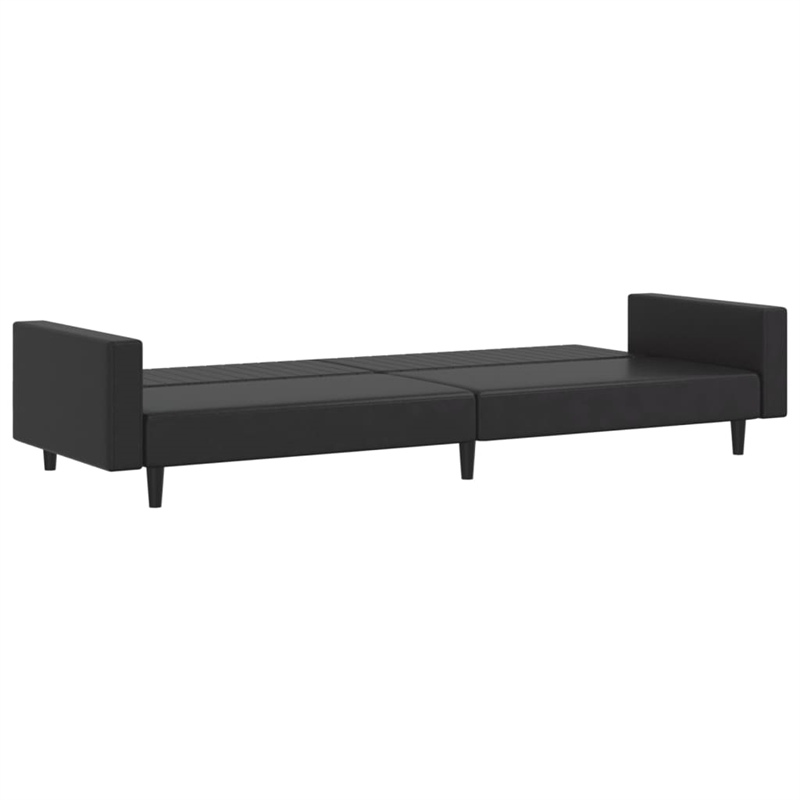 Vidaxl 2-Seater Sofa Bed in Black Faux Leather