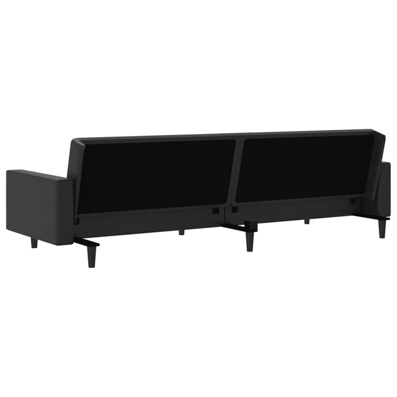 Vidaxl 2-Seater Sofa Bed in Black Faux Leather