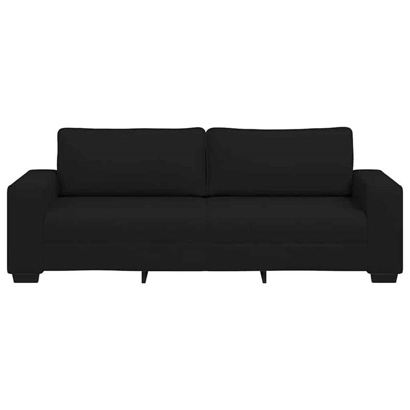 Vidaxl 3-Seater Sofa in Black Polyester