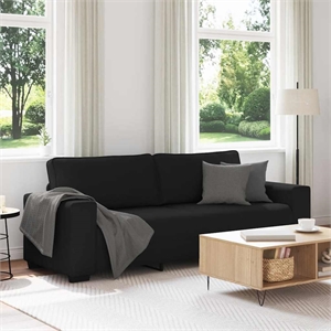 Vidaxl 3-Seater Sofa in Black Polyester